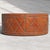 1970s 20th-C. Campaign Style Brass and Leather Round Drum Form Coffee Table For Sale - Image 5 of 5