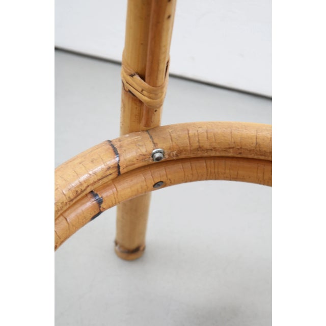 French Rattan and Bamboo Bar Stool, 1950s For Sale - Image 9 of 11