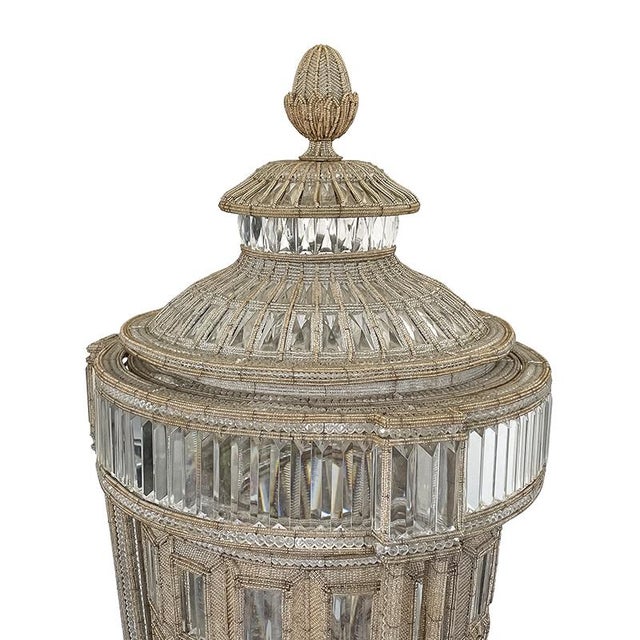 Large Vase-Shaped Floor Lamp with Murano Glass Beads For Sale - Image 12 of 16
