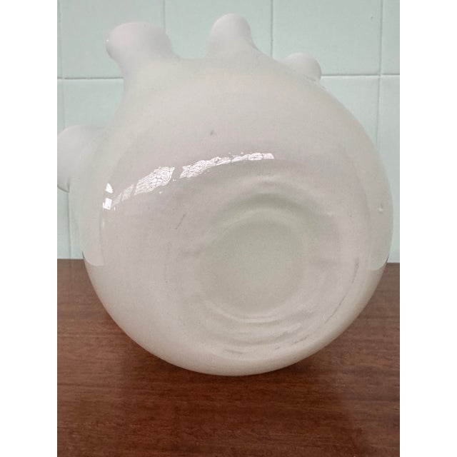 Italian Handkerchief Vase in Opaline White Murano Glass, 1970s For Sale - Image 10 of 16