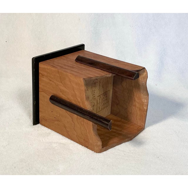 Wood Vintage Randy Cook Designer Artisan Box Ebonized and Maple Wood, Signed For Sale - Image 7 of 12