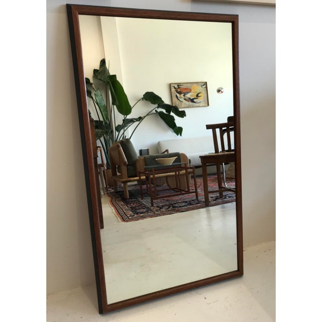 Vintage MidCentury Black Wood Mirror Chairish