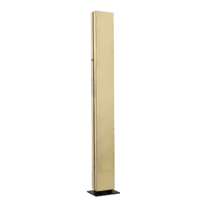 Mid-Century Modernist Rectilinear Floor Lamp in Brass & Black Enamel