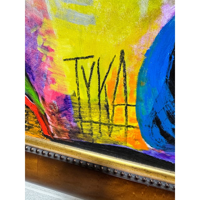 Blue Large Contemporary Abstract Painting “My Dreams” Tyka 2000 For Sale - Image 8 of 11