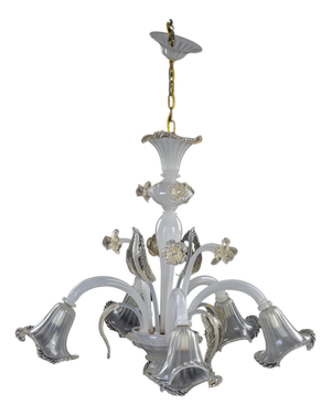 Mid-Century Murano Glass 5-Light Chandelier
