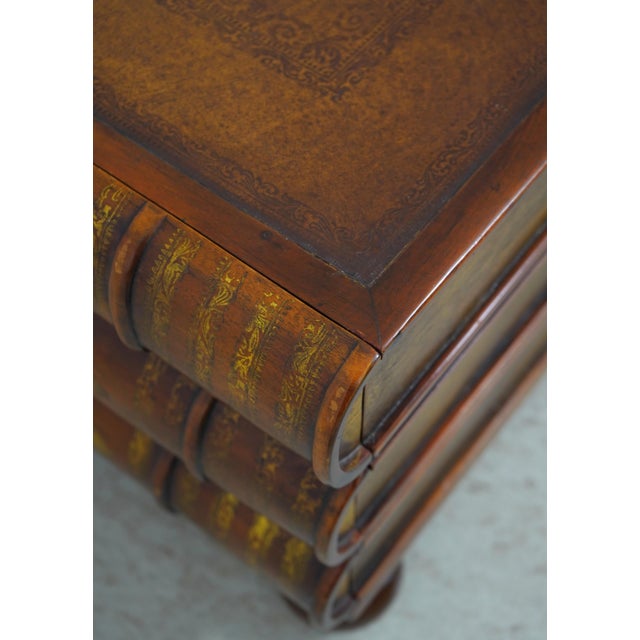 Animal Skin Theodore Alexander Leather Top Bookspline Coffee Table For Sale - Image 7 of 16