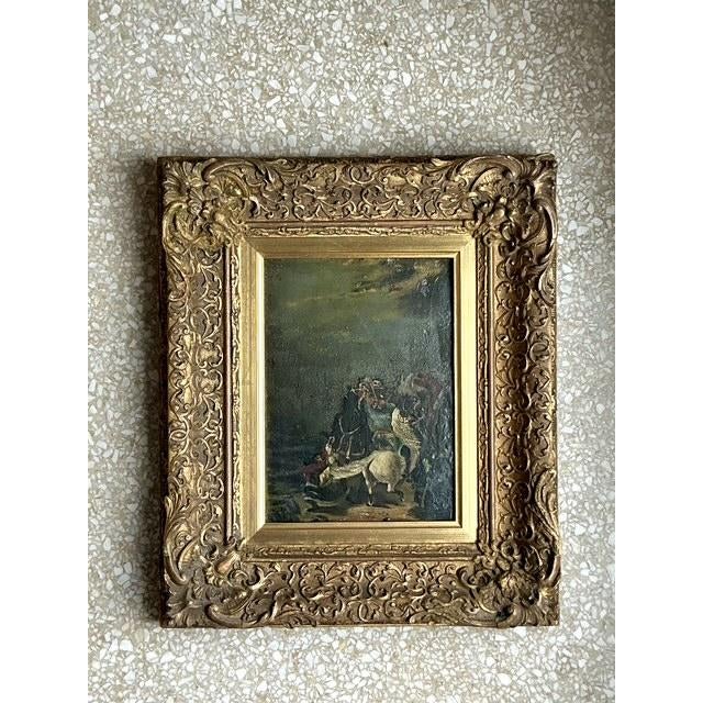 Vintage Boho Original Figurative Oil Painting on Canvas For Sale - Image 4 of 11