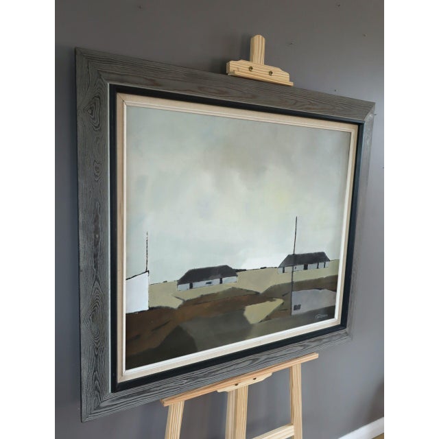 1960s Mid-Century Modern 'Where the Sky Rests' Swedish Abstract Landscape Oil Painting, Framed For Sale - Image 5 of 12