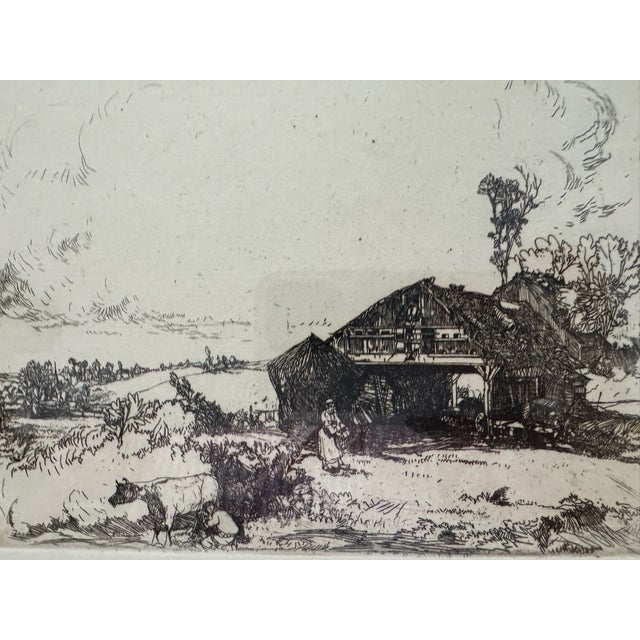 Original 1924 etching and drypoint by noted American printmaker John W. Winkler, titled Le Tryer, Normandie. Created...