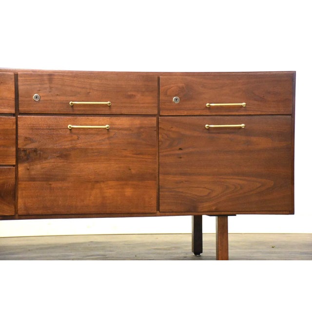 Brown Jens Risom Walnut Dresser Credenza For Sale - Image 8 of 11