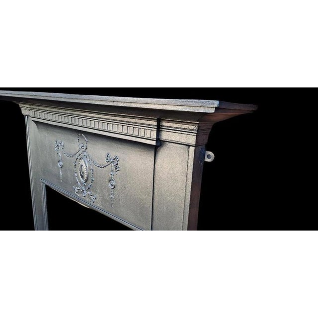 Antique Edwardian Cast Iron Fireplace Mantel and Chimneypiece For Sale - Image 6 of 10
