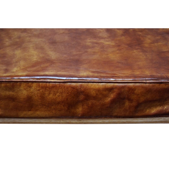 2020s New Bentwood Armchair With Wood Seat and Back and Brown Skin Cushions For Sale - Image 5 of 7