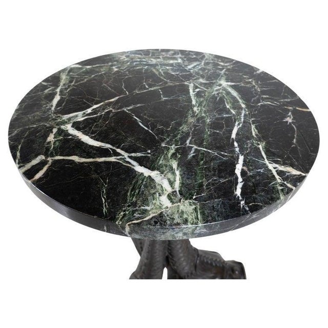 Mid-Century Modern Bronze and Marble Side Table For Sale - Image 4 of 7