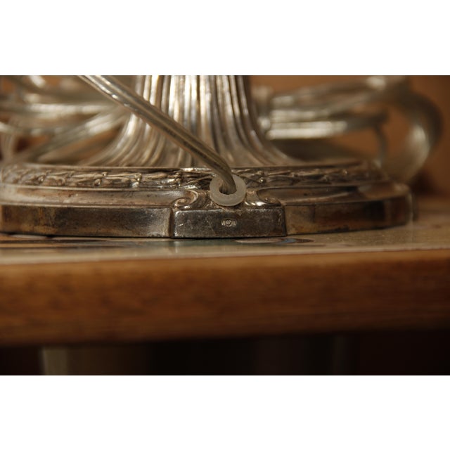 Victor Saglier and Freres Silver Plate Lamp For Sale In Los Angeles - Image 6 of 7