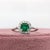 Modern Zambian Emerald Ring With Diamond Accents: Solid 14k Gold, Asscher Cut 5mm, Size 6.75 For Sale - Image 3 of 7
