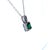 Natural Emerald Diamond Pendant Necklace 18" 14k White Gold 2.41 TCW Certified For Sale - Image 4 of 5