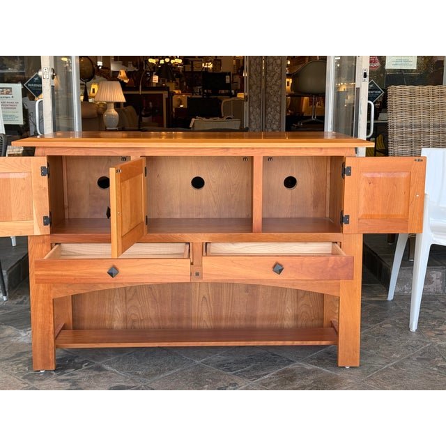 Arts & Crafts Simply Amish Aspen Large Open Sideboard For Sale - Image 3 of 13