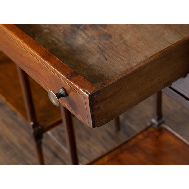 Pair of French 19th Century Mahogany Tray Top Bedside Tables with Two Drawers For Sale - Image 12 of 12