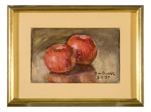 Mid-Century 1950s Italian Signed and Dated Still Life with Apples