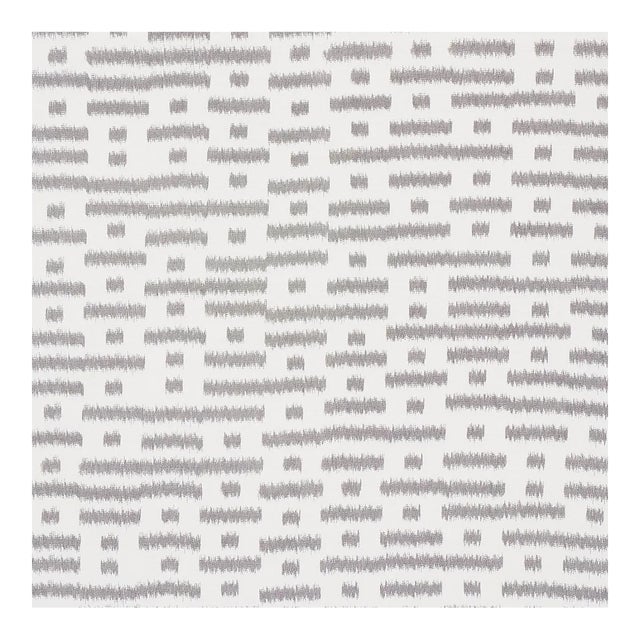 Sample - Schumacher Abstract Ikat Fabric in Charcoal For Sale