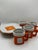 1950s Mid-Century Modern Trend by Nasco Geometric Orange and White Ceramic Mug and Saucer Set - 9 pcs For Sale - Image 10 of 11