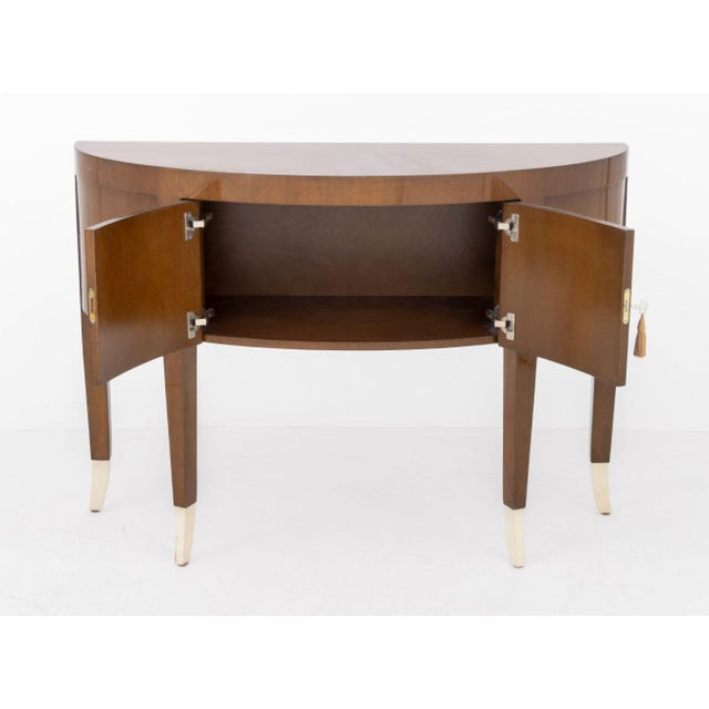 Early 20th Century French Art Deco Style Demilune Cabinet For Sale - Image 5 of 8
