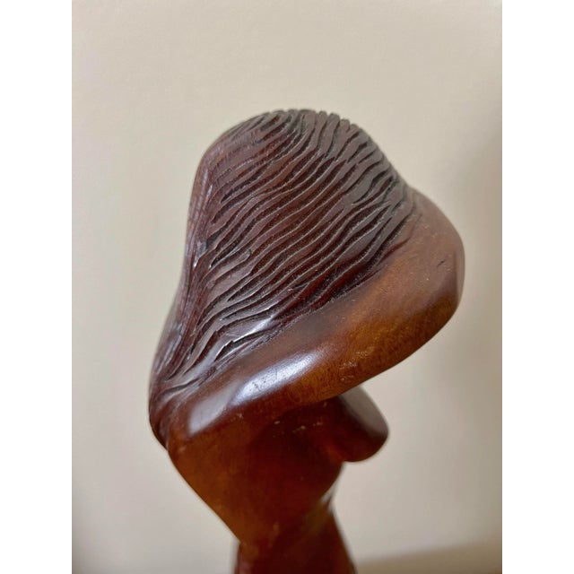Mid Century Modern Female Figure Wood Sculpture Chairish