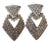 Vintage Art Deco Sterling Silver Marcasite Chevron Gatsby Hoop Earrings Door Knocker Clip On, A Pair For Sale