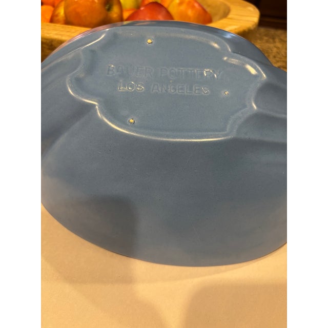 Bauer Vintage Rare Mid-Century Bauer Pottery Blue Sculptural Bowl — Los Angeles, Circa 1950s For Sale - Image 4 of 7
