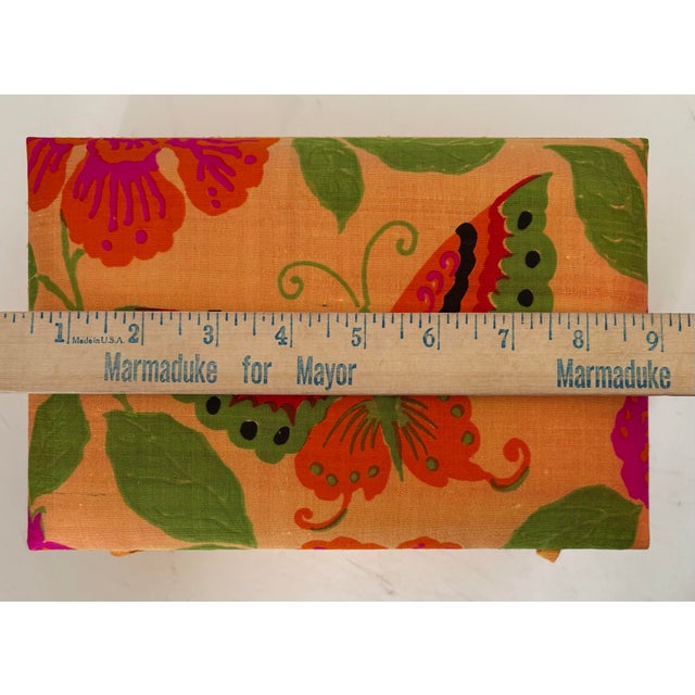 Late 20th Century Hand Woven Thai Silk Colorful Butterfly Trinket Jewelry Box. For Sale - Image 10 of 12