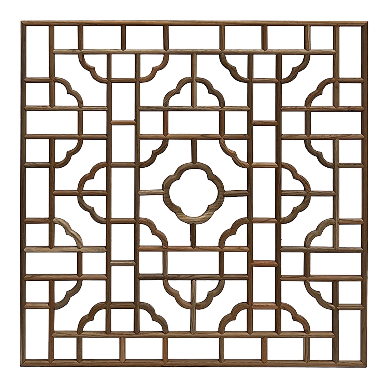 Square Raw Plain Wood Flower Geometric Pattern Wall Panel Chairish