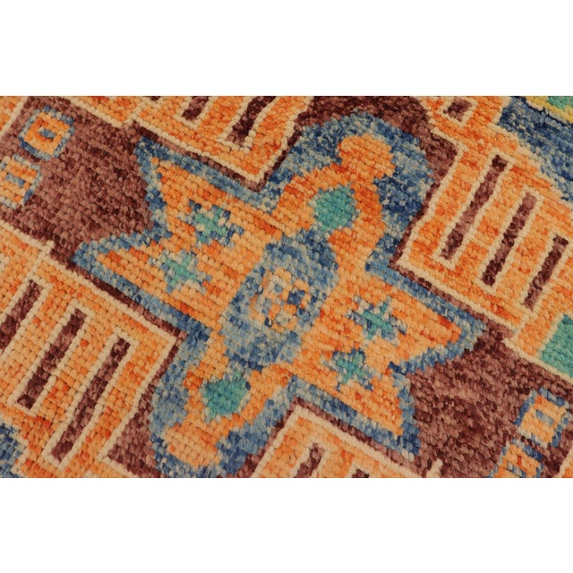 Rustic Balochi Blue/Beige Wool Rug - 3'11''x6'0'' For Sale In New York - Image 6 of 10
