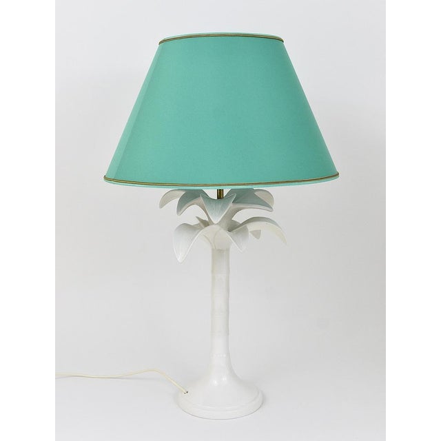 White Palm Tree Faux Bamboo Table Lamp from Tommaso Barbi, Italy, 1970s For Sale - Image 3 of 18