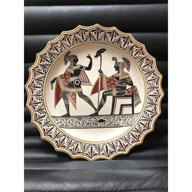 Grand Tour Giustiniani Egyptian Motif Pottery Plate with Gilt Highlights, Rodent For Sale - Image 3 of 9