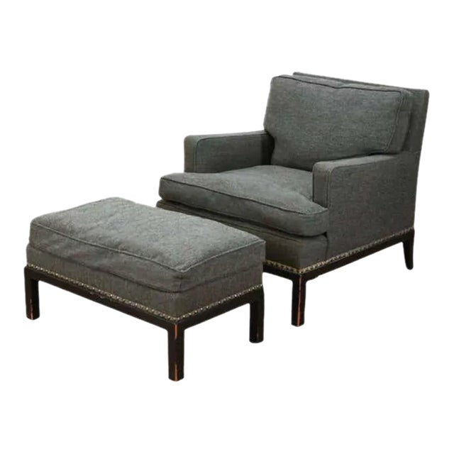 1958 Tommi Parzinger Originals Modern Club Armchair and Ottoman For Sale