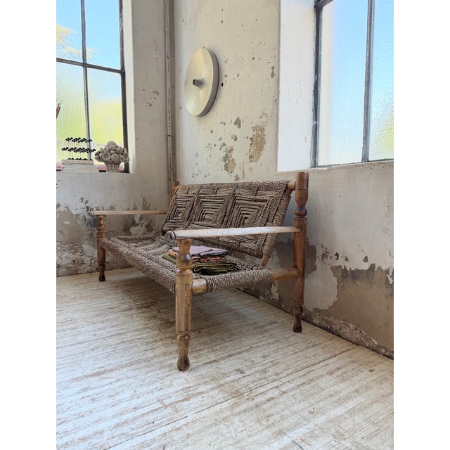 Rope Bench by Adrien Audoux & Frida Minet, 1950s For Sale - Image 18 of 18
