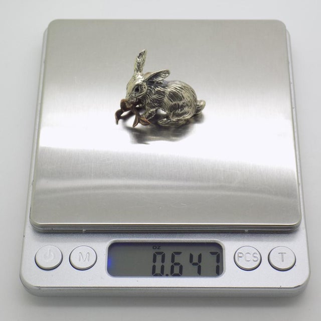 Vintage Italian Silver and Brass Bunny, 1980s For Sale - Image 10 of 12