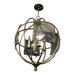 Currey and Company Broxton Bronze Orb Chandelier For Sale