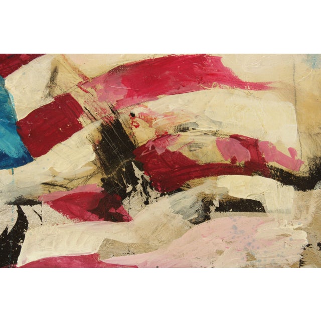 Wood Contemporary Abstract Patriot Large Original Painting Signed 'Litvak' For Sale - Image 7 of 12