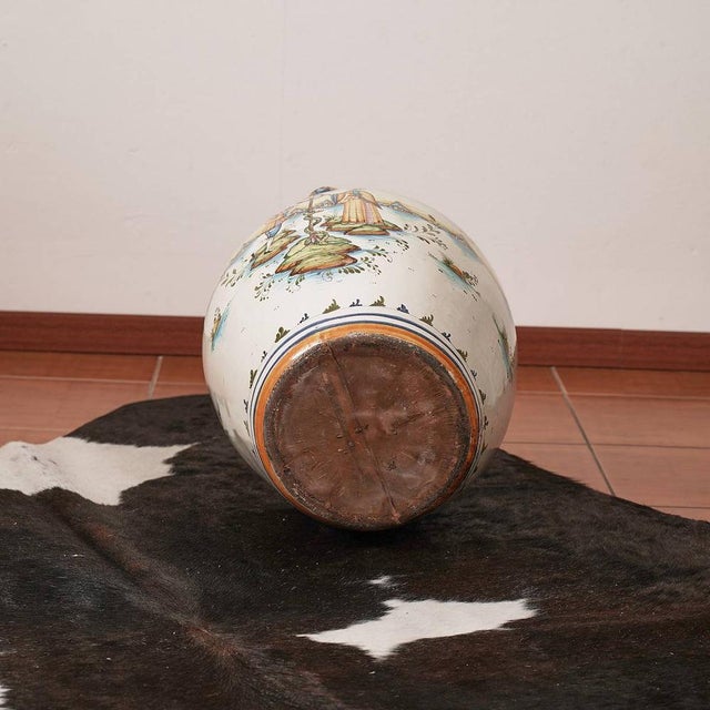 Hand-Painted Terracotta Vase For Sale - Image 5 of 7