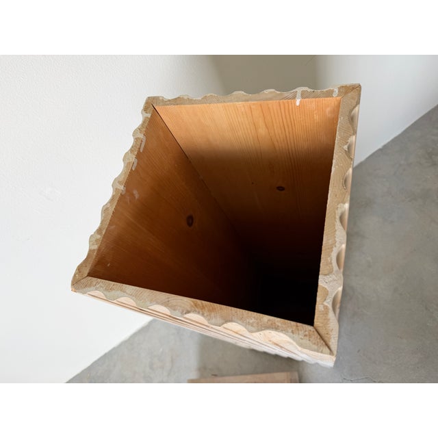 1980's Vintage Carved Wood Capital Column Design Pedestal For Sale - Image 12 of 12