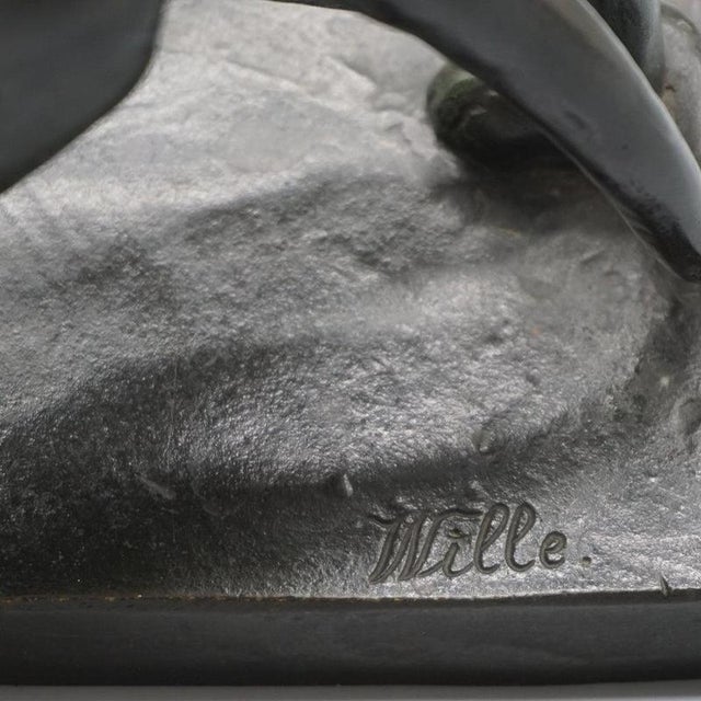 Albert Wille, Art Deco Patinated Big Cat, 1920s-1940s, Bronze For Sale - Image 9 of 12