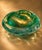 Vintage Murano Style Bullicante Green Art Glass Ashtray, Mid-Century Modern Italian Glass Bowl For Sale - Image 6 of 9