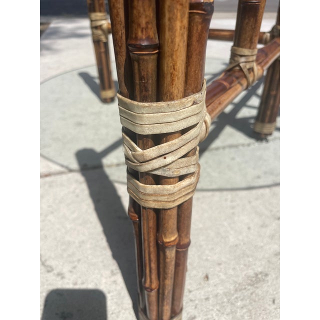 Wood Late 20th Century Authentic McGuire Vintage Bamboo Dining Table For Sale - Image 7 of 10