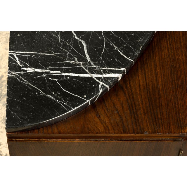 1930s French Art Deco Walnut Sideboard With Black Marble Top For Sale - Image 12 of 18
