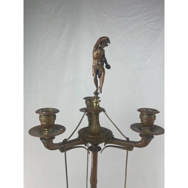Late 19th Century Antique Circa 1890 Ferdinand Barbedienne Foundry French Bronze Pair Candelabras For Sale - Image 5 of 10