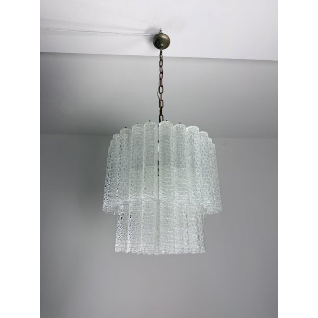 1950s Mid-Century Modern Murano Glass Chandelier in the style of Venini, 1950s For Sale - Image 5 of 16