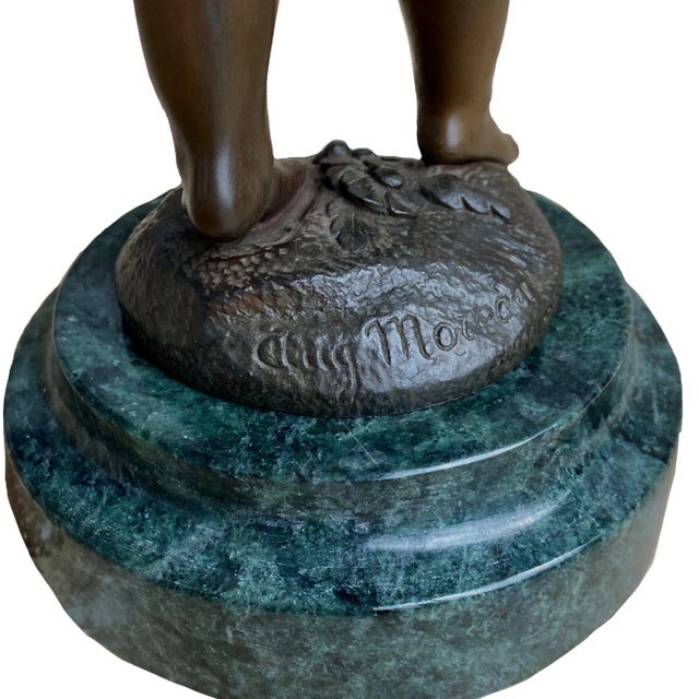 French Late 19th Century French Figurative Bronze Sculpture by August Moreau For Sale - Image 3 of 4