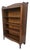 Brown Antique Mission Quarter Sawn Tiger Oak Narrow Open Bookcase With Birdseye Maple Back, c.1900 For Sale - Image 8 of 18