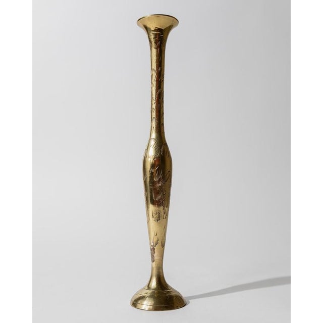 Metal Small Vintage Brass Vase, 1960s For Sale - Image 7 of 12